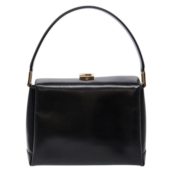 GUCCI Hand Bag Leather Black Gold 000 1448 1269 Auth ep9909 - Picture 2 of 16